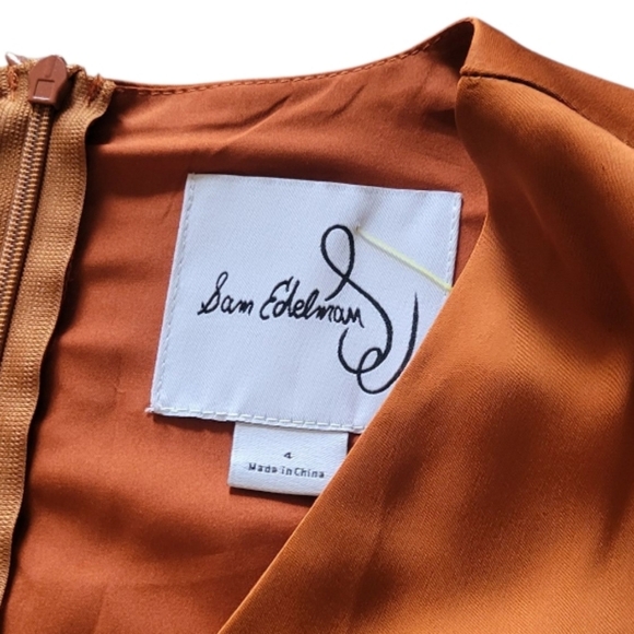 Sam Edelman Elegant Satin Wrap Dress in Rich Copper Size 4 - Picture 3 of 12